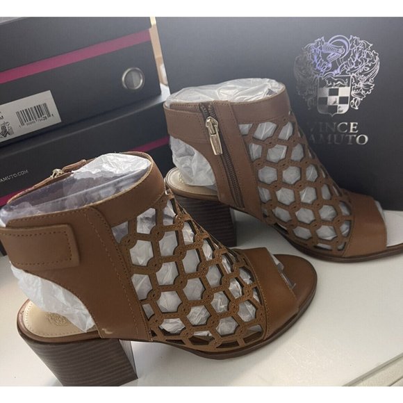 Vince Camuto Shoes - Women's Vince Camuto Lanaira Sandal Summer Cognac Brown Sz 7.5, 8 New NIB